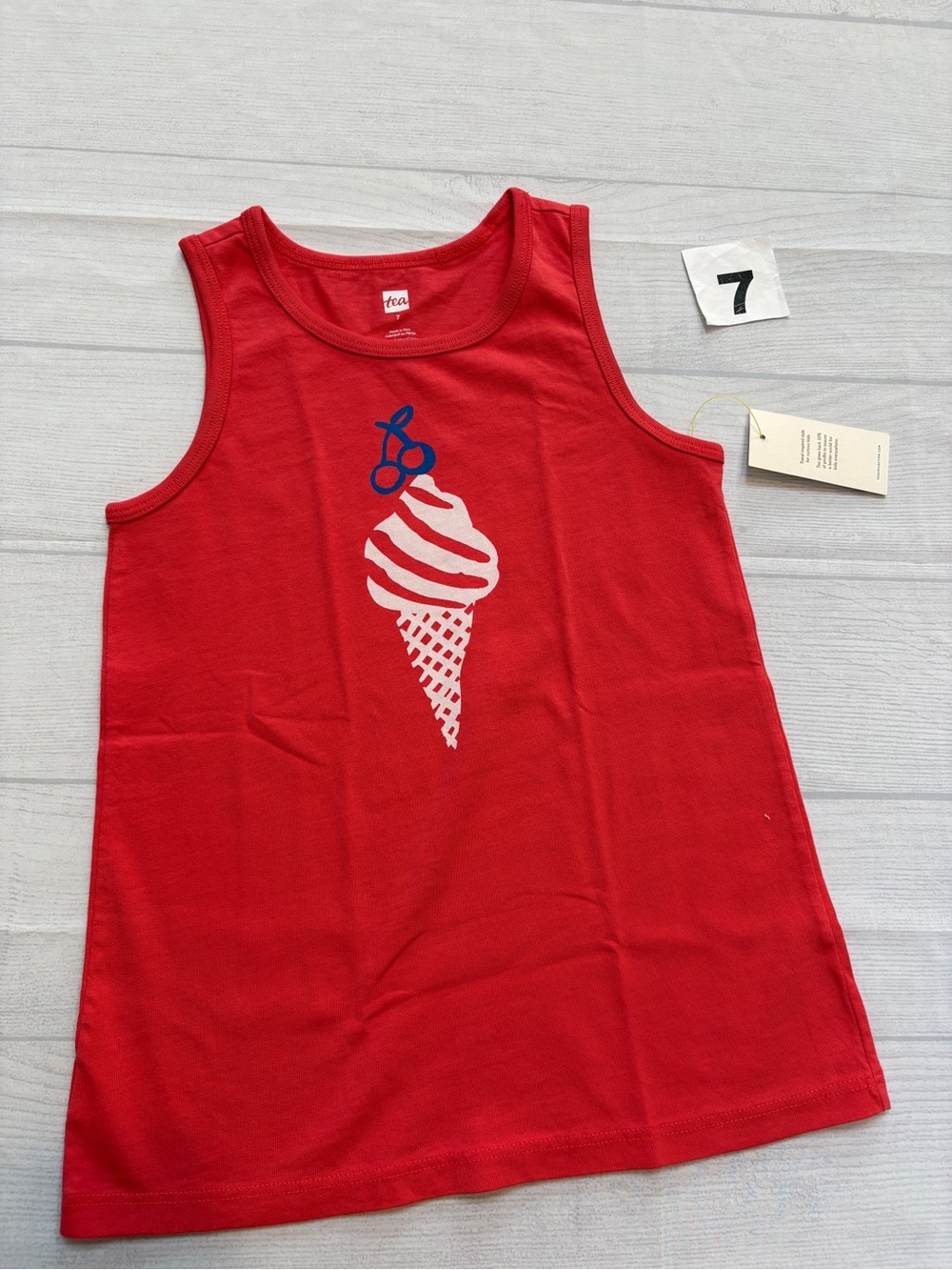 Tea Collection Red Ice Cream Cone Graphic Tank Top